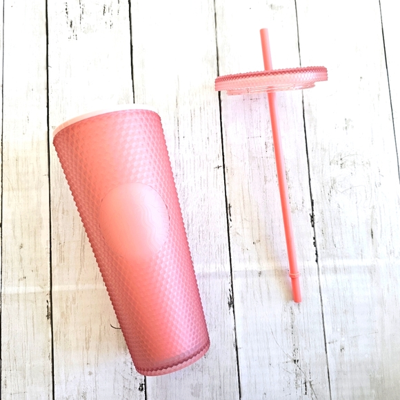 🆕️Starbucks 2022 Valentine's Soft Touch Pink Lemonade Studded Venti Tumbler Cup - Picture 11 of 13